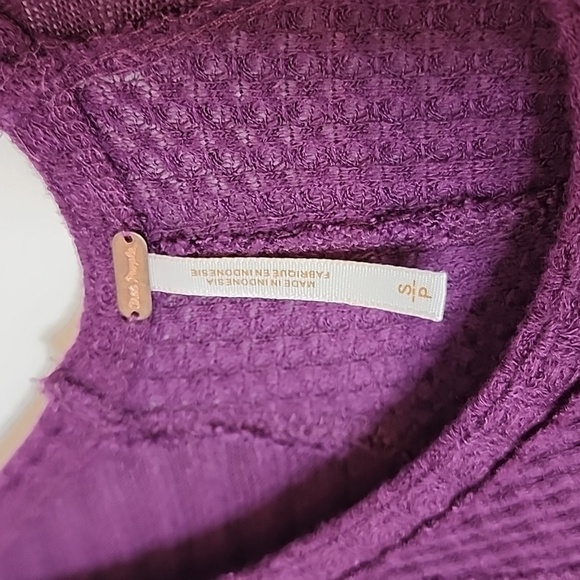 NEW Free People Revolve Thermal Ventura Drippy African Violet Top Bohemian Gypsy - Picture 8 of 16